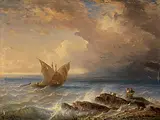 Gewitter über dem Genfersee by François Diday, oil on canvas, sold Dec 2019