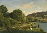 Aarelandschaft bei Bern by Robert Girardet, oil on canvas, sold Dec 2019