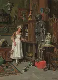 Chez le Collectionneur by Adolphe Grison, oil on canvas, sold Dec 2019
