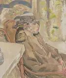 Femme à la Voilette", 1917 by Maurice Barraud, oil on canvas, sold Dec 2019