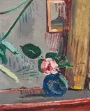Interieur mit Rosenstillleben, 1926 by Cuno Amiet, oil on canvas, sold Dec 2019