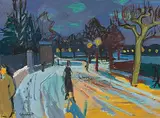 Winter am St. Albanrheinweg", um 1935 by Martin Alfred Christ, oil on canvas, sold Dec 2019