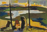 Lago Trasimeno, 1951 by Carl Walter Liner, oil, sold Dec 2019