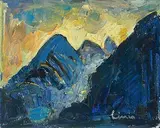 Korsischer Gebirgszug by Carl Walter Liner, oil on board, sold Dec 2019