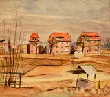 Dorfansicht by Otto Baumberger, 1924, watercolor, sold Dec 2019