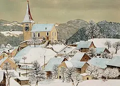 Wila im Schnee by Adolf Dietrich, 1911, gouache, sold Dec 2019
