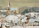 Wila im Schnee by Adolf Dietrich, 1911, gouache, sold Dec 2019