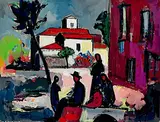 Südländisches Dorf by Carl junior Liner, 1956, gouache, offered Dec 2019