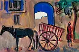 Pferd mit Karren by Carl junior Liner, gouache, offered Dec 2019
