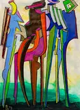 Figurengruppe by Kurt Laurenz Metzler, 1993, mixed media, sold Dec 2019