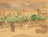 Strassenansicht by Karl Walser, mixed media, sold Dec 2019
