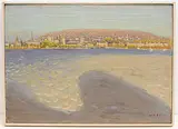 Zürich, von der Enge aus gesehen, 1945 by Werner Frei, oil on board, offered Dec 2019