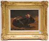 Liegendes Rind by Rudolf Koller, oil, sold Dec 2019