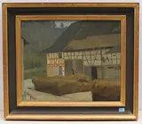 Bauernhof in Zweidlen, 1910 by Ernst Georg Rüegg, oil on canvas, sold Dec 2019