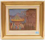 Das Pferdekarussell by Henry Roulet, oil, sold Dec 2019