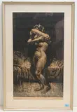 Sich entkleidendes Mädchen II by Ignaz Epper, woodcut, sold Dec 2019