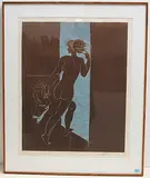 Mädchen, Türe durchschreitend by Hans Erni, 1970, color lithograph, sold Dec 2019