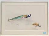 Zwei Pfauen by Hans Falk, watercolor, sold Dec 2019