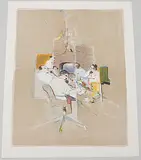 Die Bänker by Hans Falk, color lithograph, offered Dec 2019