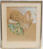 Schlafende Frau by Wilhelm Gimmi, mixed media, offered Dec 2019