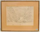 Berglandschaft by Alfred Heinrich Pellegrini, 1947, pencil, offered Dec 2019