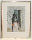 Marokkanerin by Hermann Alfred Sigg, 1958, watercolor, offered Dec 2019