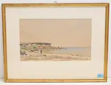 Strand by Hans Sturzenegger, watercolor, sold Dec 2019