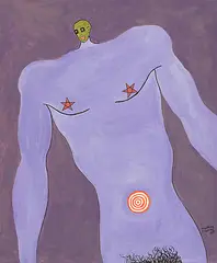 La Mort de Fantômas by Maurice Henry, 1979, oil on canvas, sold Sep 2019