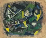 Ohne Titel by Hubert Berke, 1948, mixed media, sold Sep 2019