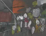 Ohne Titel by Hubert Berke, 1949, mixed media, sold Sep 2019