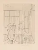 Personnage dans l'atelier by Bernard Buffet, 1948, etching, offered Sep 2019