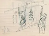 Vor dem Schaufenster by Karl Hubbuch, ink, offered Sep 2019