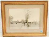 Paris, Blick auf das Palais Bourbon by Luigi Loir, watercolor, sold Sep 2019
