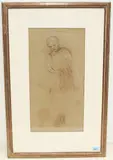 Studie einer jungen Frau (recto) / Studie eines sitzenden Mannes (verso) by Benjamin d.Ä. Vautier, charcoal, offered Sep 2019