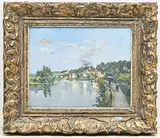Flusslandschaft by Frankreich, um 1900, oil on canvas, sold Sep 2019