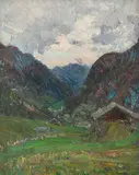 Rhêmes tramonto by Alessandro Lupo, oil on canvas, offered Sep 2019