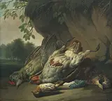 Stillleben mit erlegten Vögeln by Johann Michael Schnitzler, oil on panel, offered Sep 2019