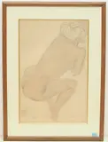wohl Kauernder Akt by Vladimir Lebedev, 1916, watercolor, sold Sep 2019