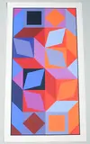 Komposition by Victor Vasarely, color screenprint, sold Sep 2019