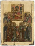 Russisch, um 1800 by Grosse Heiligenikone, tempera, offered Sep 2019