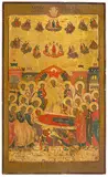 Russisch, um 1800 by Entschlafen der Gottesmutter, tempera, sold Sep 2019