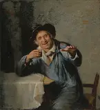 Zugeschrieben Der fröhliche Trinker by Louis-Aimé Grosclaude, oil on panel, sold Sep 2019