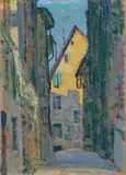 Leuengasse", 1911 by Sigismund Righini, oil on board, sold Sep 2019