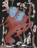 Auf der Flucht by Helen Dahm, mixed media, sold Sep 2019