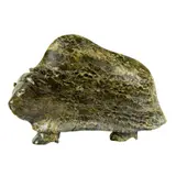 Pudlalik Shan by Cape Dorset, An Inuit green serpentine sculpture of a musk ox, sold Jan 2023