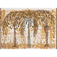 Untitled by Sergio Hernández, screenprint with gold leaf, sold Jan 2023