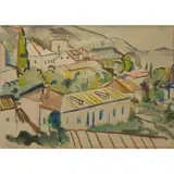 Ragusa by Frieda Salvendy, 1925, watercolor, sold Jan 2023