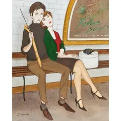Rendez Vous Dans Le Metro by Philippe Henri Noyer, 1962, oil on canvas, sold Jan 2023