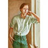 Young Man Looking out a Window by Wade Reynolds, 1966, oil on canvas, sold Jan 2023