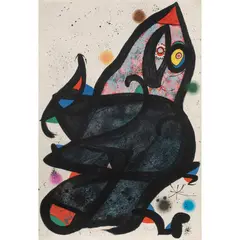 Eustache by Joan Miró, 1975, lithograph in colors with carborundum, sold Feb 2023